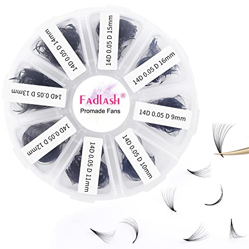 Premade Lash Extension Fans 1000pcs Mix 14D-0.05D 9-16mm Eyelash Volume Set - Variation of THIS listing