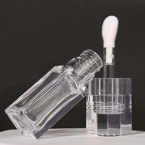 Clear Square Lip Gloss Tube Set - 18x 6ml PETG Lip Oil Containers with Wands