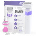 Bikini Trimmer for Women, IPX7 Waterproof Wet & Dry Electric Razors for Women, Bikini Legs Underarm Pubic Hairs Rechargeable Electric Shaver with 2 Trimmer Heads and Travel Razors