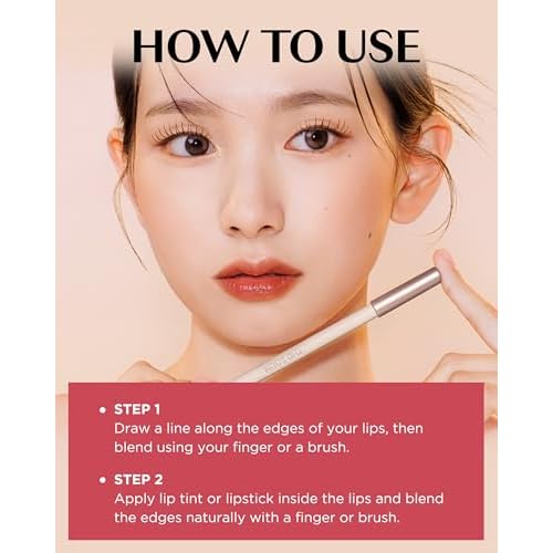 THESAEM Cover Perfection Lip Pencil - 01 Near Skin Beige - Slim 4mm Lip Liner for Overlip Correction - Korean Makeup Lip Contouring Pencil Easy Blending Formula, 0.04oz