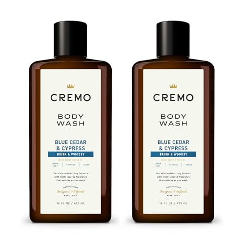 Cremo Blue Cedar & Cypress Body Wash 32 Fl Oz All-Season Nourishing Gel