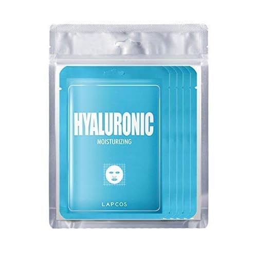 LAPCOS Hyaluronic Acid and Collagen Sheet Mask Set, (10-Pack) Daily Sheet Masks with Hyaluronic Acid and Collagen, Anti-Aging Duo to Treat and Renew Skin, Korean Beauty Favorites