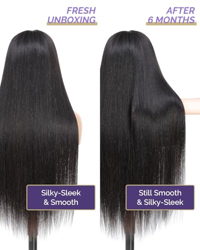 22 Inch Straight Lace Front Human Hair Wig - Natural Color, Pre-Plucked, Glueless Fit
