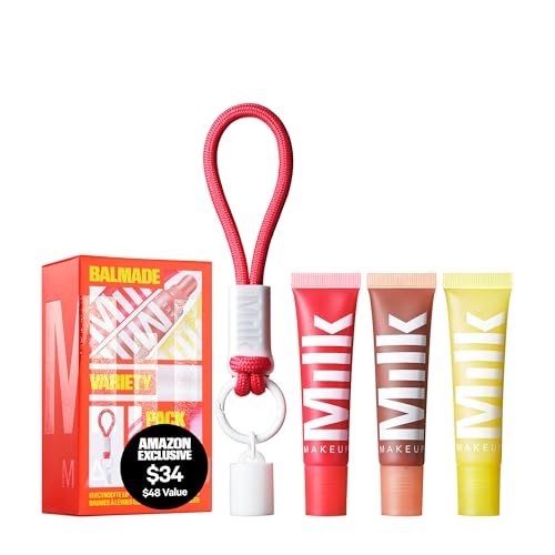 Milk Makeup Balmade Electrolyte Lip Balm Set with Keychain - 3-Pack Gift Set