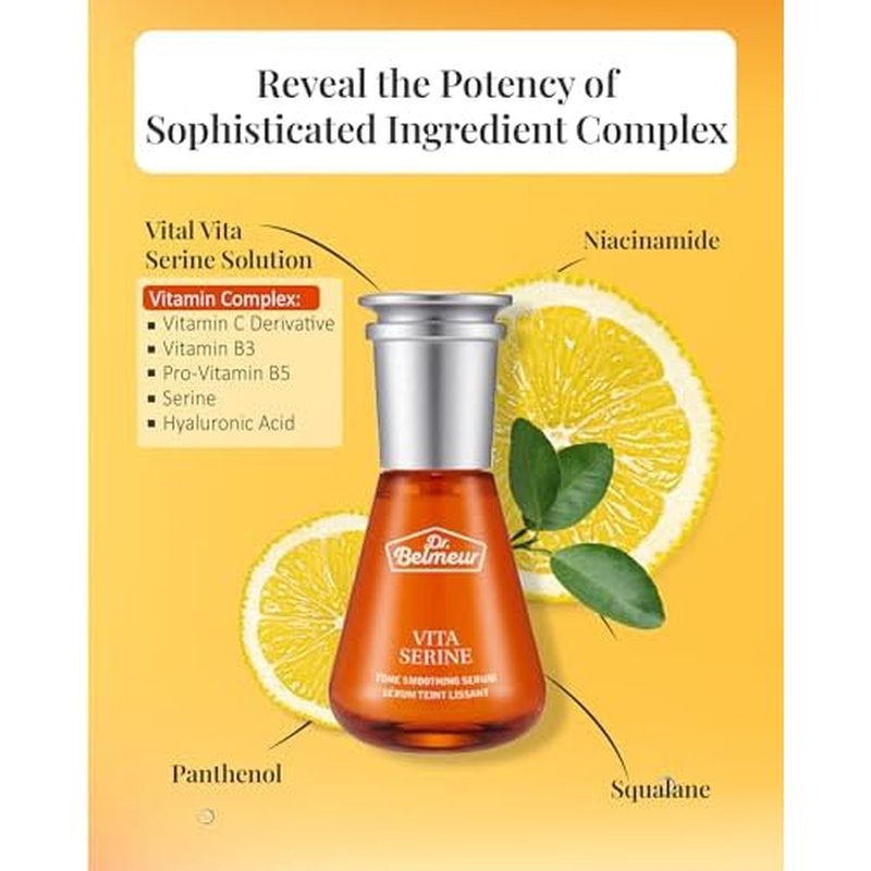 Dr. Belmeur Vitamin Serine (Serum Set, 2.5fl oz, 3 Pieces) - Lightweight Ampoule for Healthy, Clear Complexion. Korean Skincare by LG Beauty. Vitamin C & B3, Provitamin B5
