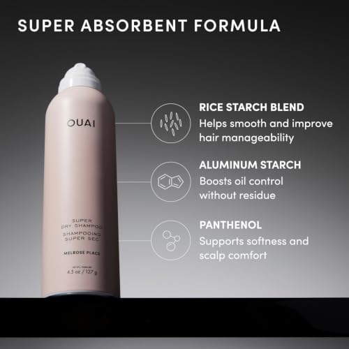 OUAI Melrose Place Dry Shampoo 4.5 Oz - Travel Size, Oily Hair Refresh