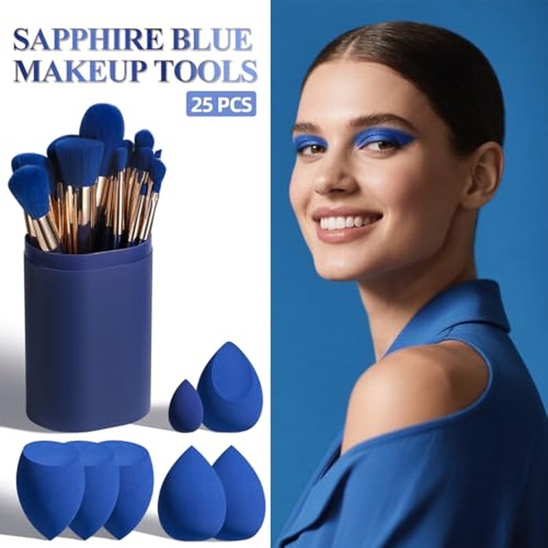 BS-MALL 18 Pcs Makeup Brushes Set With 7 Makeup Blending Sponge - Perfect For Travel & Daily Use - Includes Foundation Brush & Beauty Tools For Flawless Application