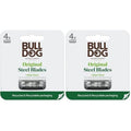 Bulldog Mens Skincare and Grooming Original Razor Blades Refills for Men, 4 Count (Pack of 2)
