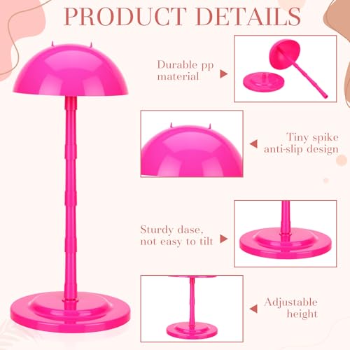 Shimeyao Rose Red Adjustable Wig & Hat Stand 8 Pack - Tidy Organizers