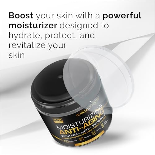 White Men's Face Moisturizer - Anti-Aging Cream with Collagen, Retinol & Hyaluronic Acid - Day & Night Skin Care - 1.7 oz