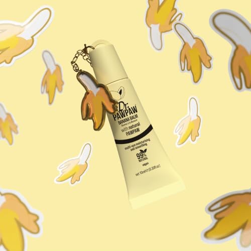Dr. PawPaw Charm Lip Balm Set with Matcha, Cherry & Banana - Vegan Lip Oils with Castor & Aloe Vera, Keyring Charm - 3 Pack