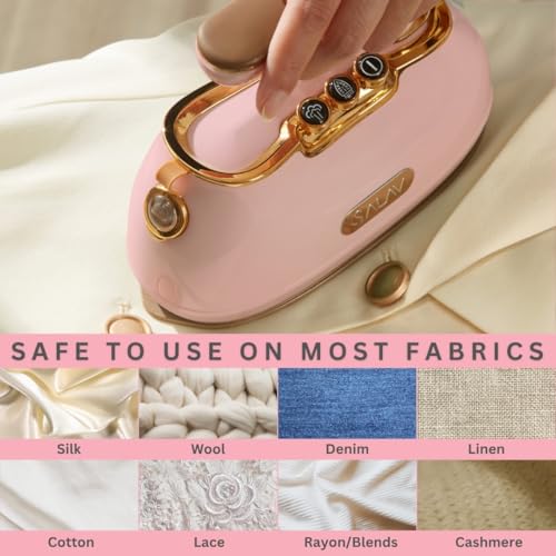 Salav Retro Handheld Steamer & Iron for Clothes - Rose 1000W