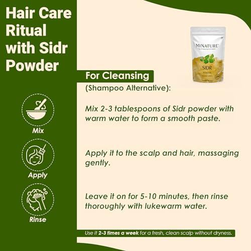 minature Fresh Sidr Leaves Powder 100gm (3.5oz) | Natural Deep Cleansing & Conditioning Herb for Hair Care | Traditional Herbal Cleanser |Plant-based Source of Mucilages and Saponins