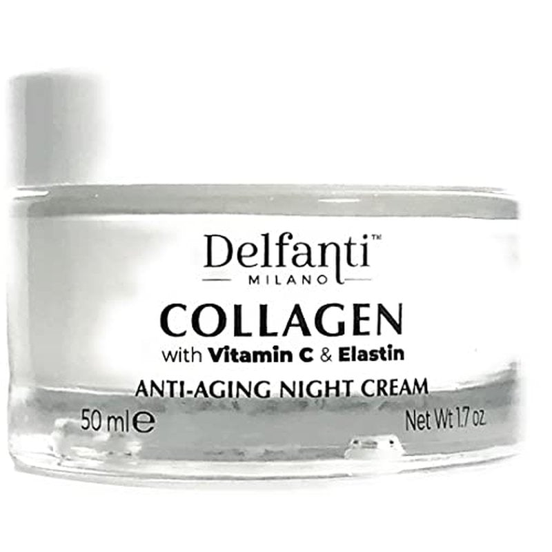 Delfanti-Milano ? COLLAGEN with VITAMIN C & ELASTIN ? Rejuvenating & Nourishing ? Anti-Aging Night Cream ? Face and Neck Moisturizer ? Made in Italy