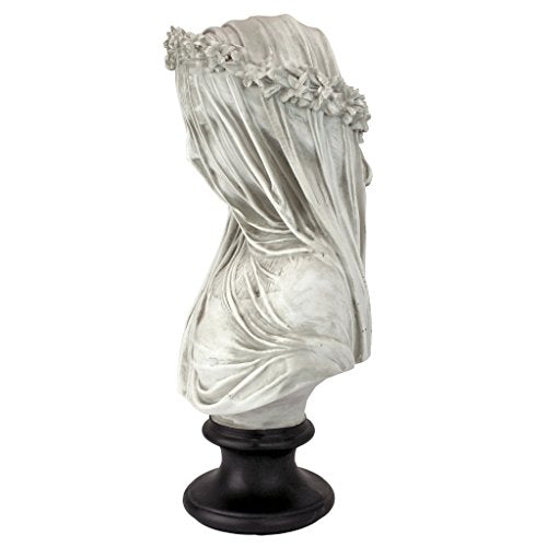 Indoor Bust Sculpture - Veiled Maiden Figurine for Home & Office Decor