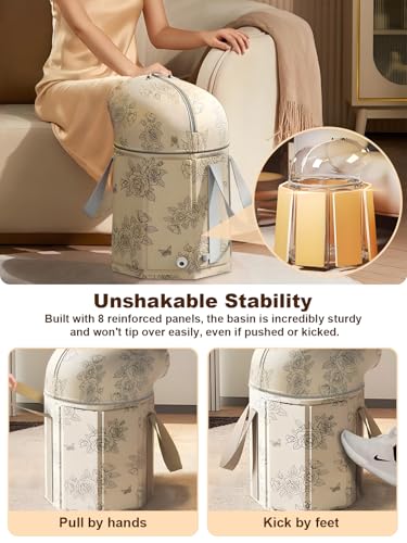 Portable Collapsible Foot Bath Basin with Knee Cover - Travel Soaking Tub for Feet & Legs