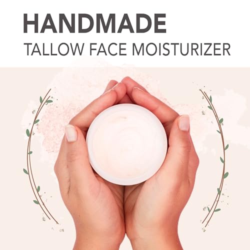 ANGELYCIA Beef Tallow for Skin | 100% Grass Fed Handmade Tallow Face Moisturizer | Face & Body | Whipped Moisturizer | 100% Natural Tallow Balm | No Parabens | Sensitive & Dry Skin, Eczema, Psoriasis