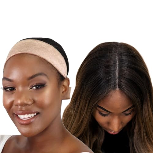 Nude Wig Grip Headband 2 Pack - Adjustable Non-Slip Secure Support for Women