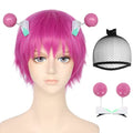 Pink Cosplay Wig for Men Short Synthetic Anime Wig Adjustable Size