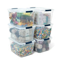 Rubbermaid Cleverstore 32 Qt Stackable Plastic Storage Bins with Lids - 6 Pack