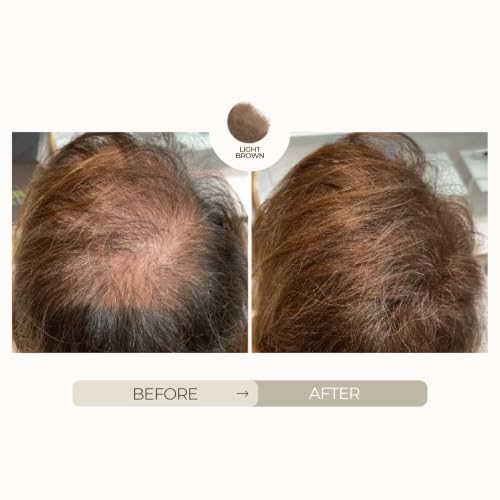 Hairatin Premium Hair Fibers Light Brown for Thinning Hair - Ammonia-Free Natural-Looking Thickener, Long-Lasting Coverage
