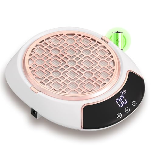 Cordless Nail Dust Collector for Salon & Home - White