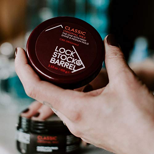 Lock Stock & Barrel Classic Hair Wax for Men - Medium Hold & Shine, 100g