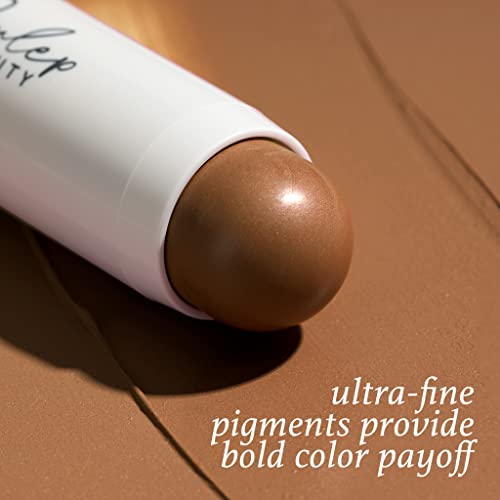Julep Skip The Brush Cream to Powder Blush Stick Trio - Blendable and Buildable Color - 2-in-1 Blush and Lip Makeup Stick, Neutral Bronze, Sheer Glow, Sweet Peach