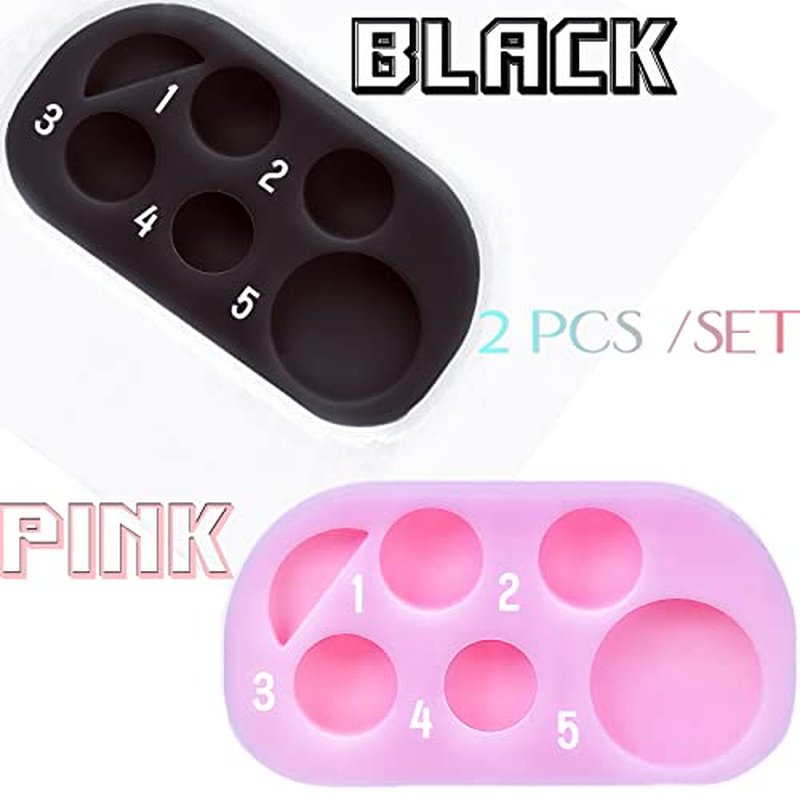 Lash Lift Brow Lamination Palette, Rapid Eyelash Eyebrow Lifting Tray, DIY Tint Mixing Tool For Perming Lashes at Home Salon Usage -1000 Applications (Mini Palette Pink Black 2 pcs Set)