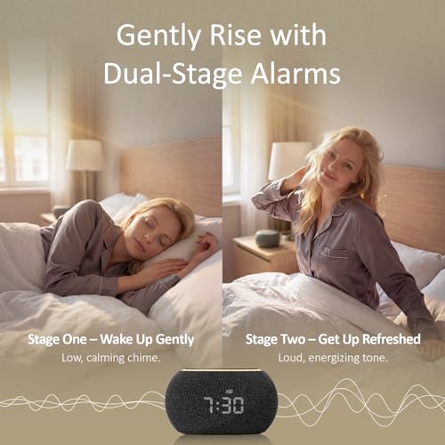 Hotmoon Luna Pro Smart Sound Machine Black Medium - 507 Relaxing Sounds & Dual Alarm
