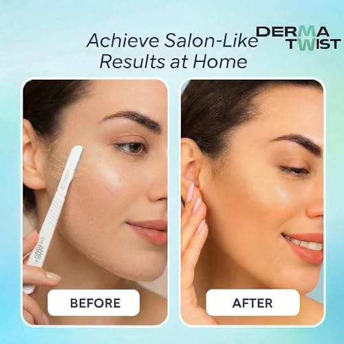 DermaTwist Dermaplane Razor for Women Face ? 20-Pack Sterile Disposable Dermaplane Scalpels Facial Razors for Women Face Dermaplaning Professional Face Shaver (14R)