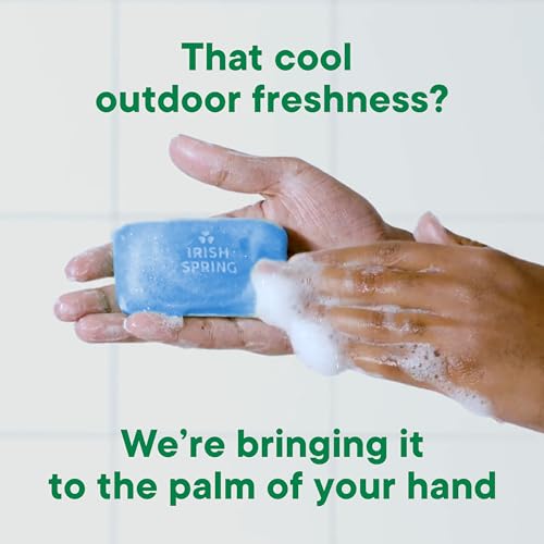 Irish Spring Icy Blast Men’s Bar Soap Pack of 48 - 3.7 Oz Deodorant Body & Hand Wash, Fresh Scent, 12-Hour Freshness