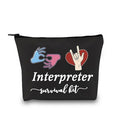 GJTIM Interpreter Zipper Pouch Survival Kit Gift Makeup Bag for ASL Sign Language