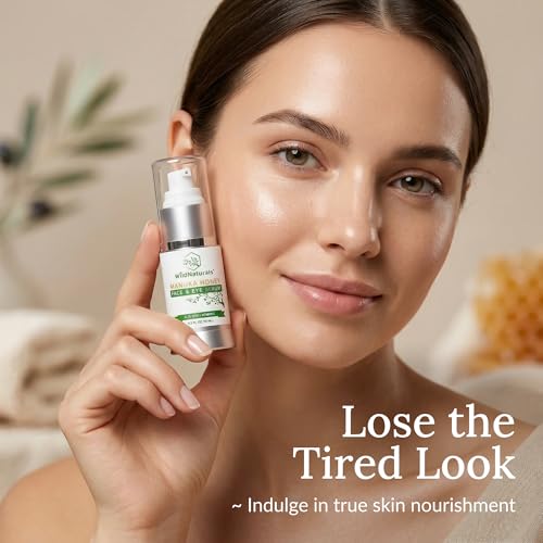 Wild Naturals Manuka Honey Face & Eye Serum with Vitamin C & Hyaluronic Acid - Anti-Aging, Dark Circles, Fine Lines, Made in USA - 0.5 Fl Oz