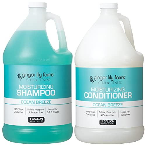 Moisturizing Shampoo & Conditioner Set - Ocean Breeze Scent, 1 Gallon Each