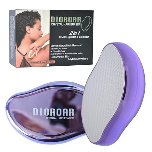 Crystal Hair Eraser,Upgrade Crystal Hair Remover,Physical Nano Glass Hair Removal Device,Painless Epilator and Exfoliator Without Shaver for Quick Soft Silky Skin(Violet)