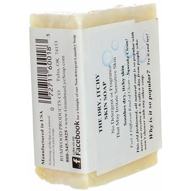 Pure Lye Soap Bar - Unscented Face & Body Wash, 6 oz, Pack of 6