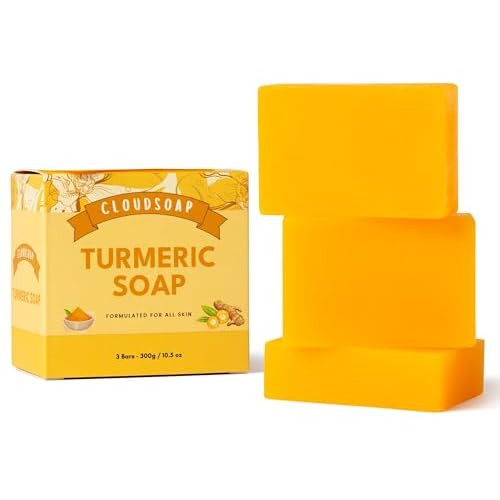 Turmeric Soap Bars ? Natural Glow-Enhancing Cleanser with Herbal Extracts ? Gentle, Moisturizing Bar for Dry & Sensitive Skin ? Face & Body Wash for All Skin Types ? 3 Pack (3.5 oz Each)