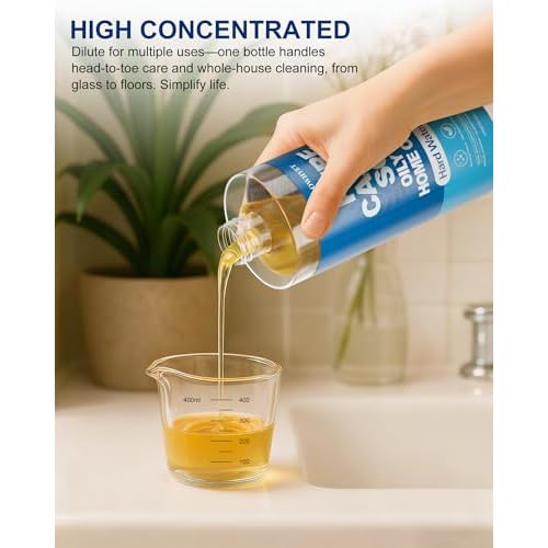 Pure Castile Soap Liquid Unscented 33.8 fl oz, Organic Body Wash£¬Bath Soap Castile Liquid, Hard Water Friendly for Sensitive & Oily Skin for Body£¬Face, Hand, Multi-Purpose Home Cleaner 1L
