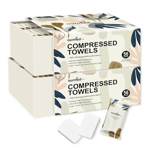 Unscented Compressed Towels - Disposable Washcloths, 112 Count, 12x10 In - Ourmed Life