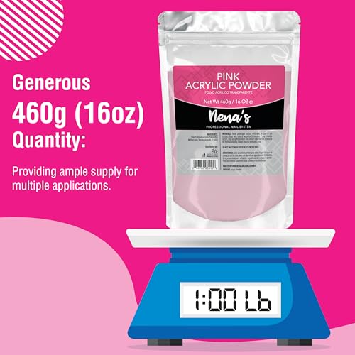 Nena's Sculpting Powder Acrylic Nail System Pink Medium 16 oz - Variation Pink