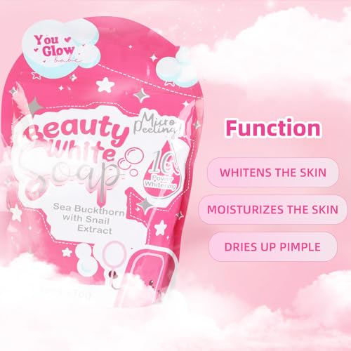 You Glow Babe, You Glow Babe Soap, Sea Buckthorn with Snail Extract, Moisturizing Skin, 5 x 70 g Packaging