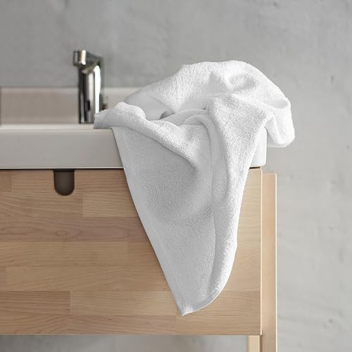 White Organic Cotton Bath Towels Set - 4 Pieces, 650 GSM Plush Quick Dry