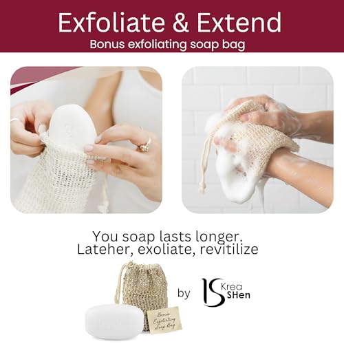Caprina Goat Milk Soap Bar with Exfoliating Bag - 3.17 oz Pack of 24, Sensitive Skin