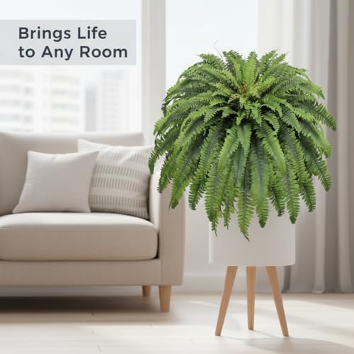 Dark Green 2-Pack 50-Inch Artificial Ferns for Outdoor & Indoor Decor