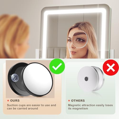 Lighted Makeup Mirror with 10X Magnification, 15.2 Inch LED Vanity Mirror - Gold