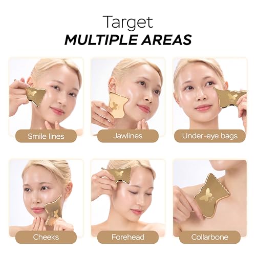 KIRA Golden Brass Butterfly Gua Sha Facial & Body Sculpting Tool