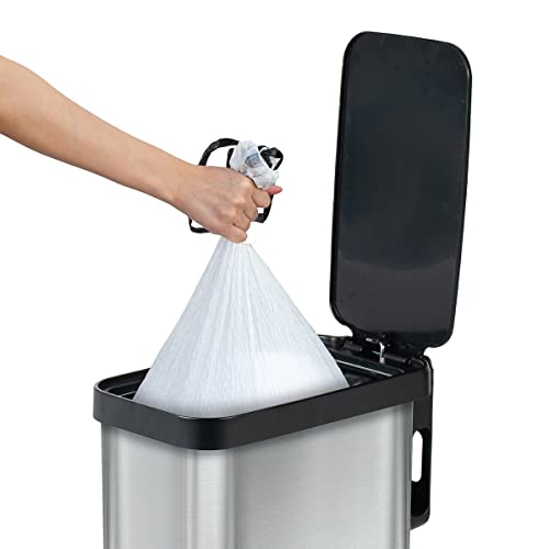 Glad Stainless Steel Slim Trash Can with Clorox Odor Protection, Soft Close Lid, 45 Liter
