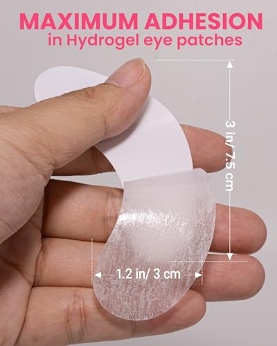 Akissos White Hydrogel Eye Pads for Lash Extensions 100 Pairs Ultra Thin & Secure Adhesion