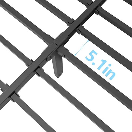 Full Size Bed Frame with Round Corner Edges, 14 Inch Heavy Duty Steel Support
